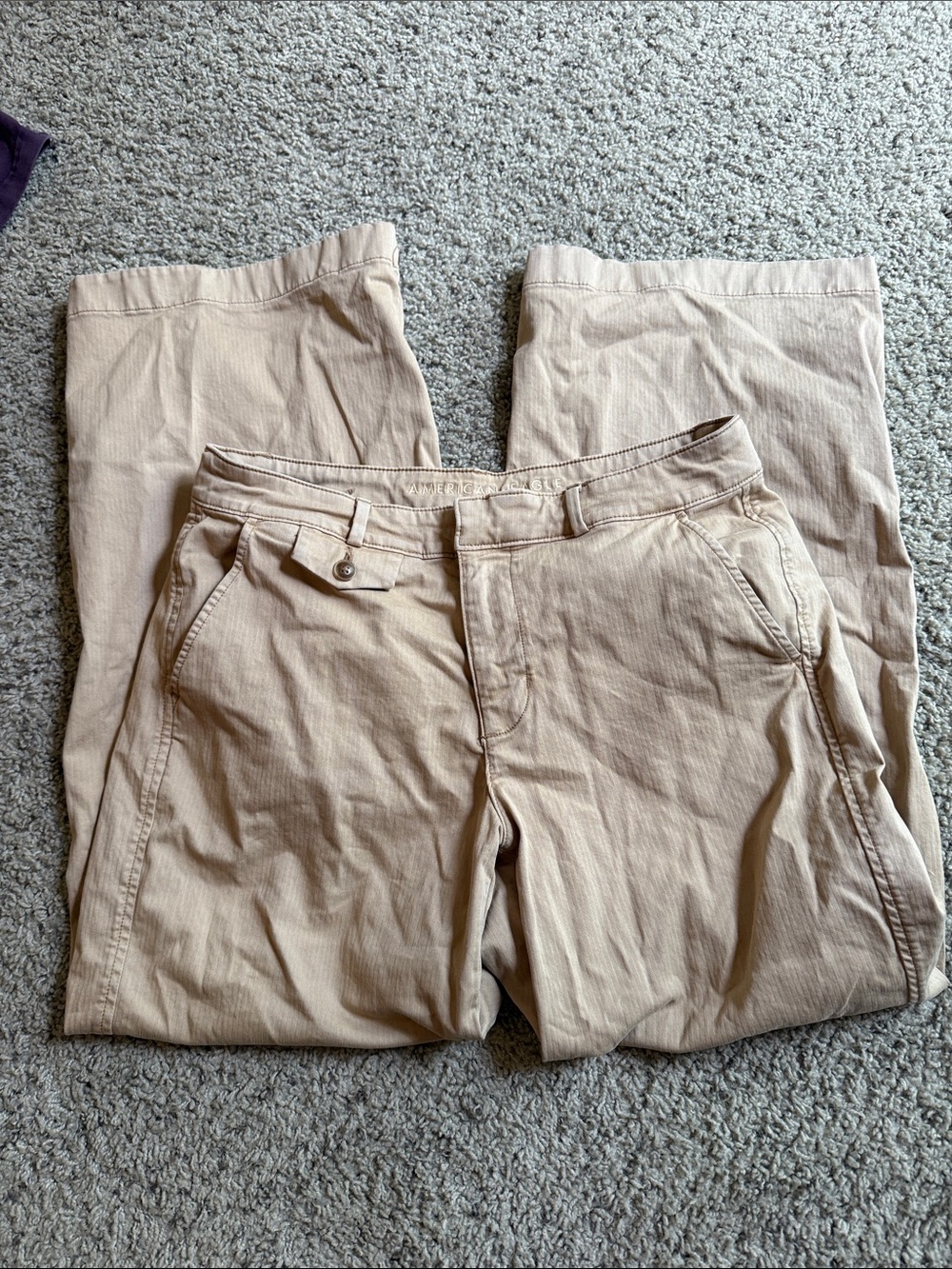 Trouser Pants in Light Khaki Wide Leg